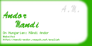 andor mandi business card